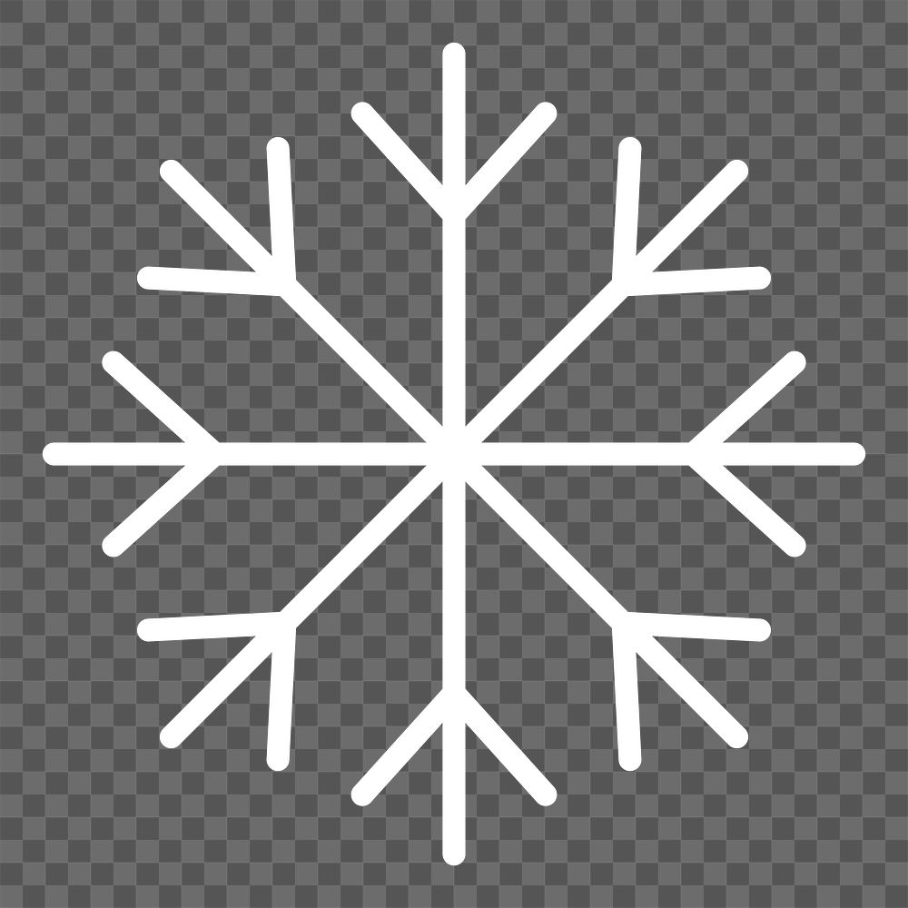 PNG white snowflake icon for weather forecast