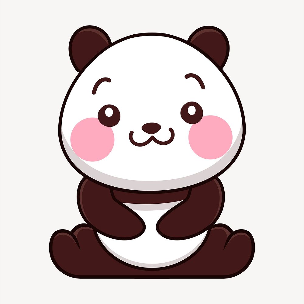 Cute panda clipart, animal cartoon | Free PSD - rawpixel