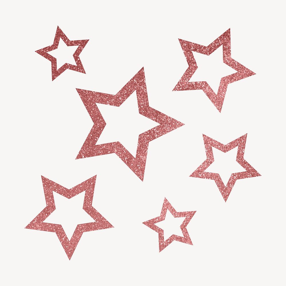 Pink aesthetic stars clipart, sparkly Free Photo rawpixel
