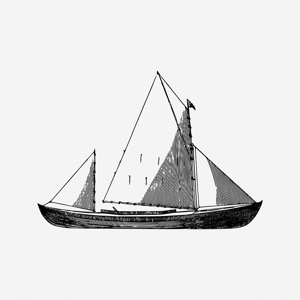 Sailing boat, black and white | Free Photo - rawpixel