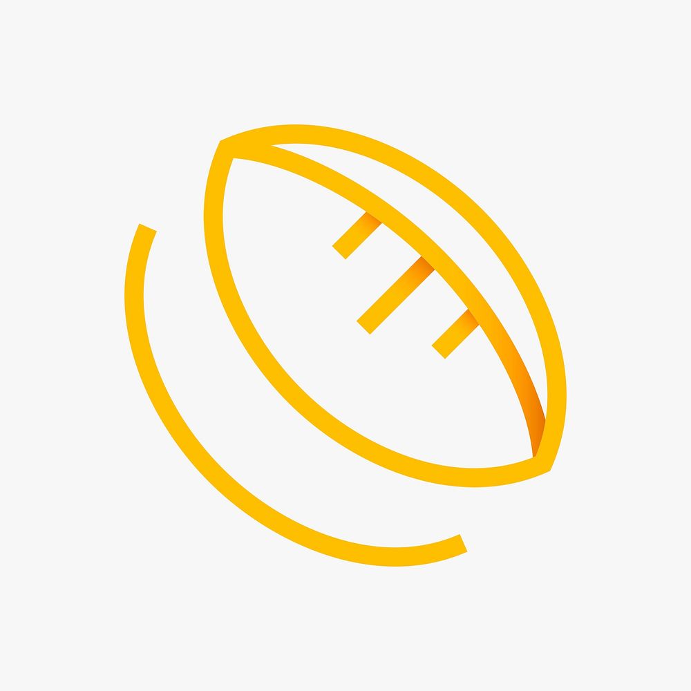 Rugby sports logo element, yellow Free PSD rawpixel