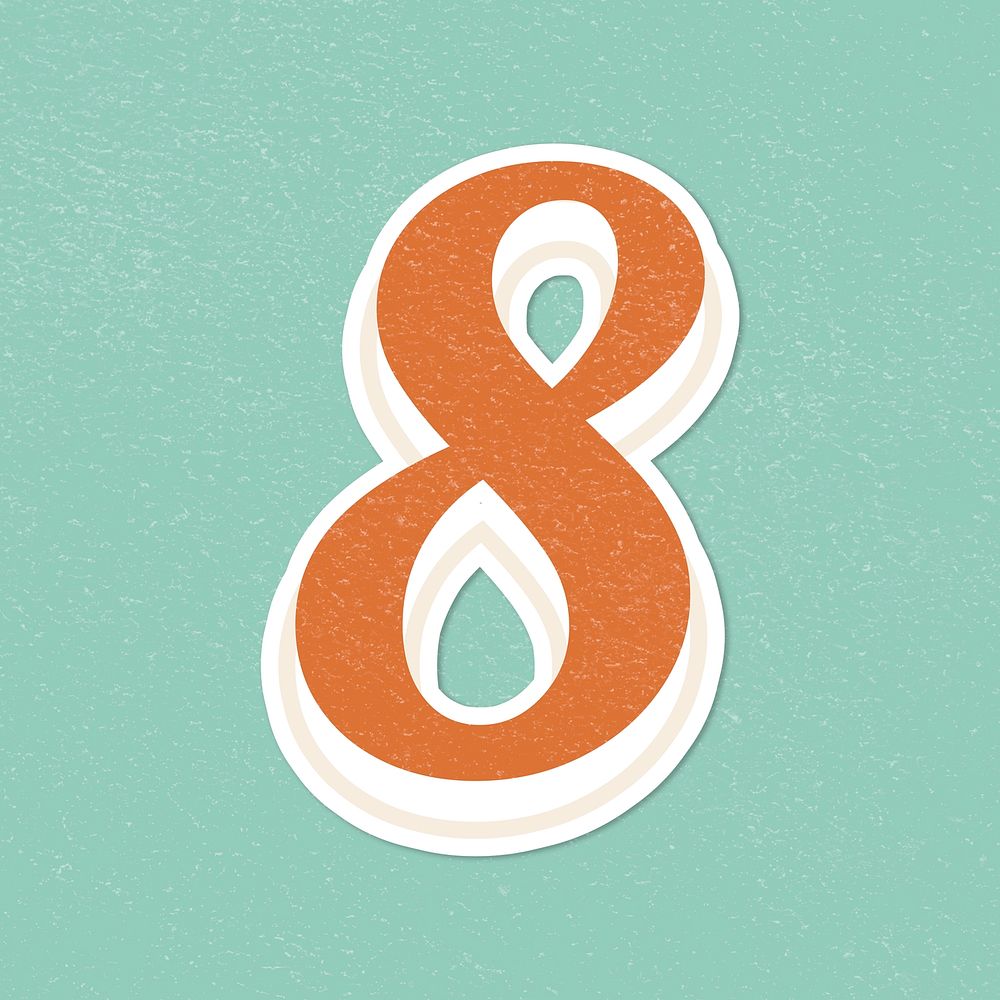 Number eight vintage font lettering | Free PSD - rawpixel