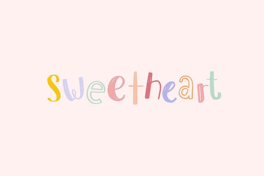 word-art-sweetheart-doodle-lettering-free-photo-rawpixel