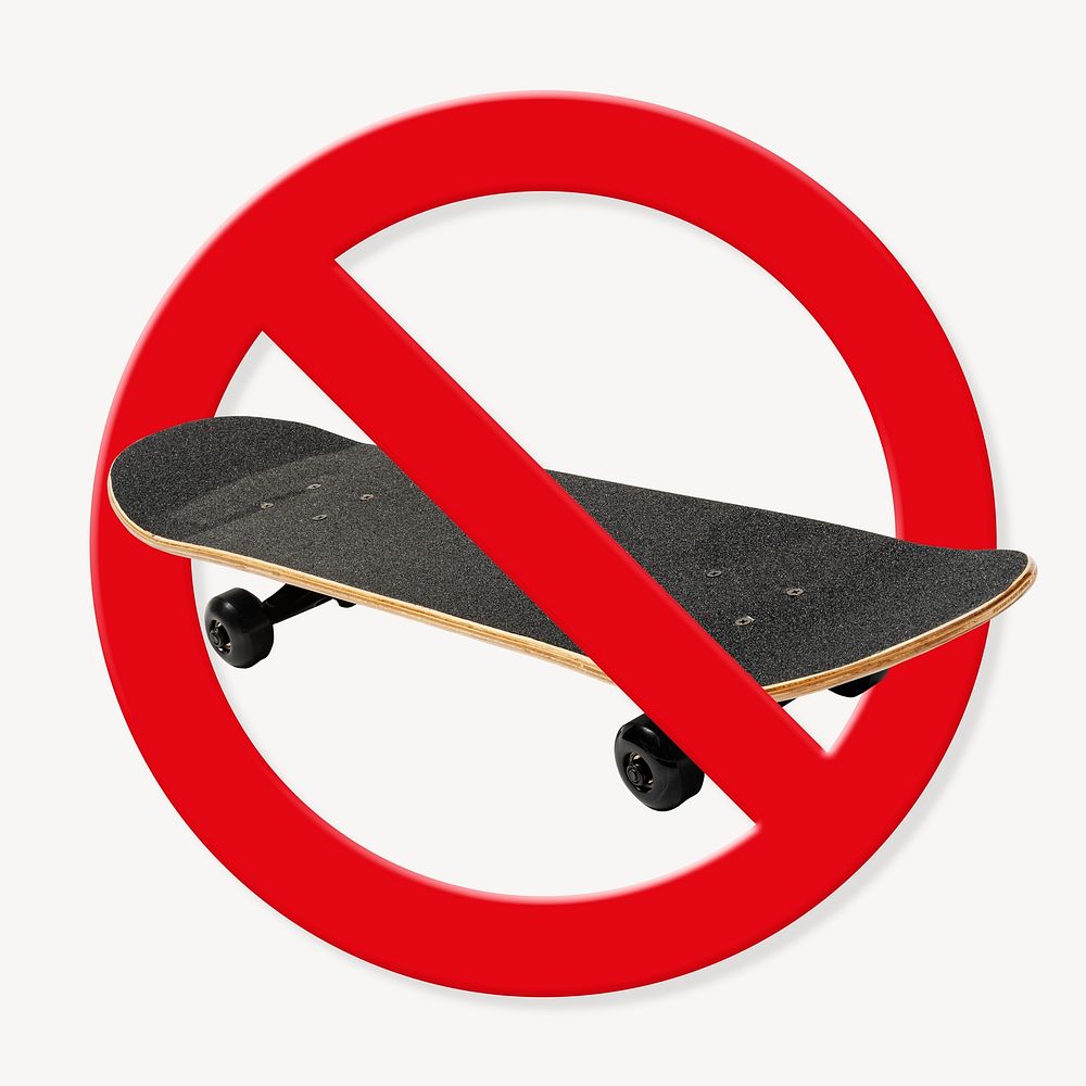 Prohibited sign symbol, no skateboarding Free PSD rawpixel