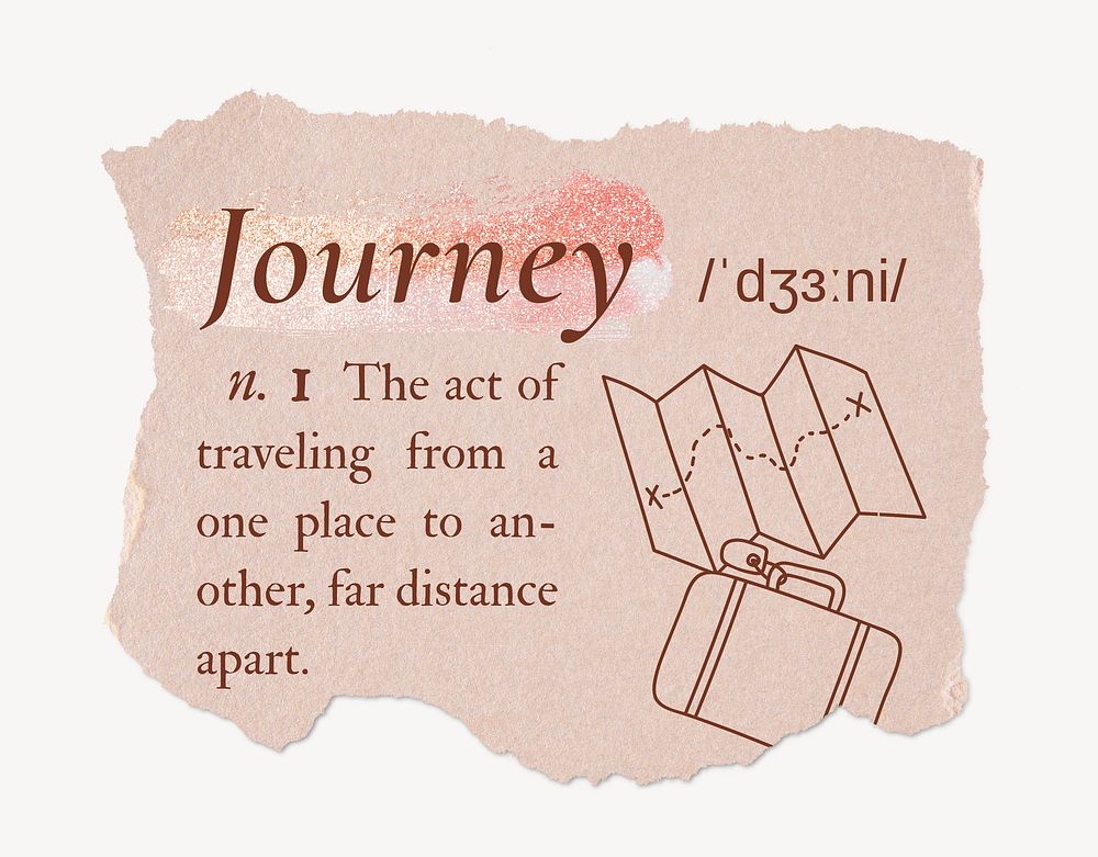 Journey definition, ripped dictionary word Free Photo rawpixel
