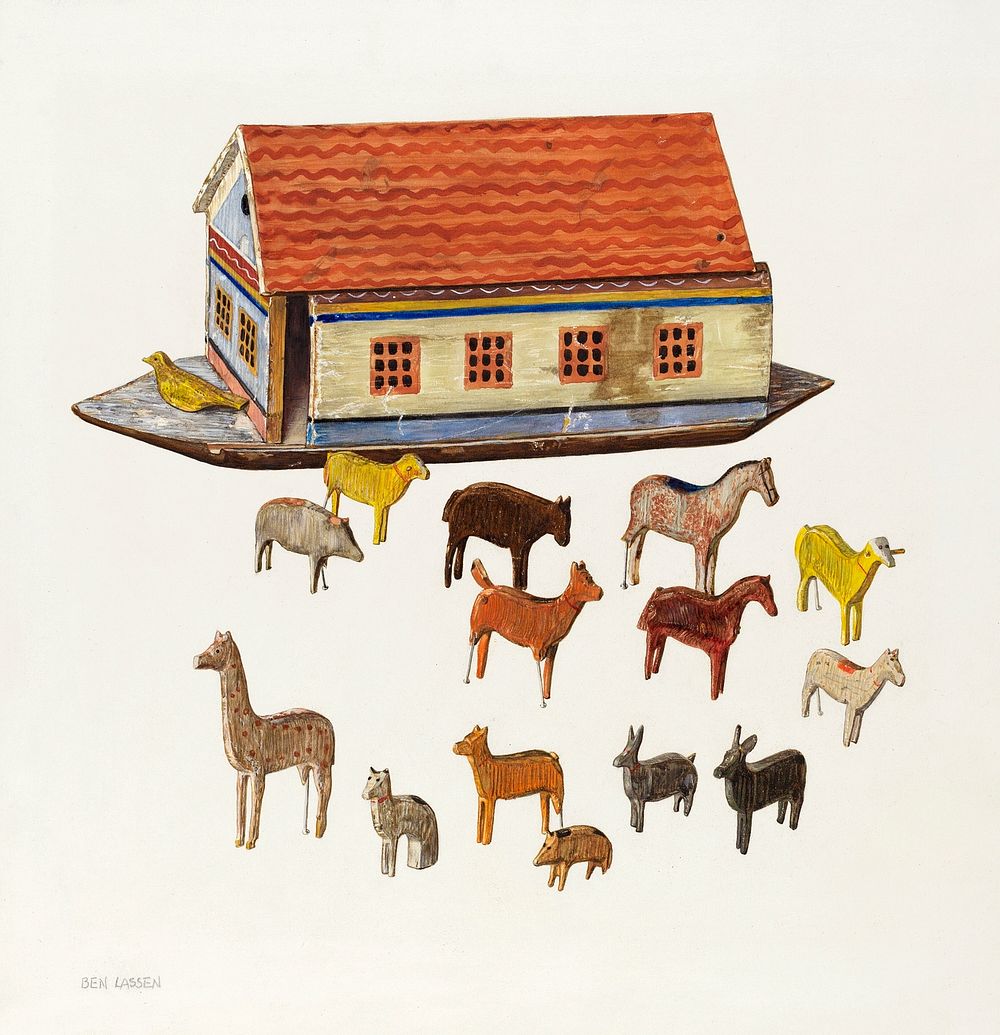 Noah's Ark and Animals (1935–1942) | Free Photo Illustration - rawpixel