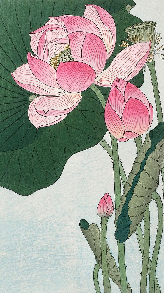 Ohara Koson phone wallpaper, background, | Free Photo Illustration