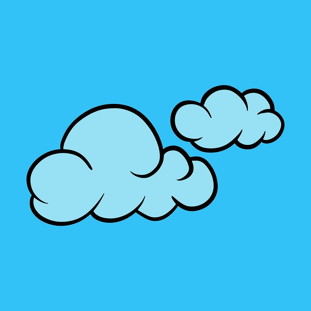 Blue Cloud Sticker On A Blue Premium Vector Rawpixel