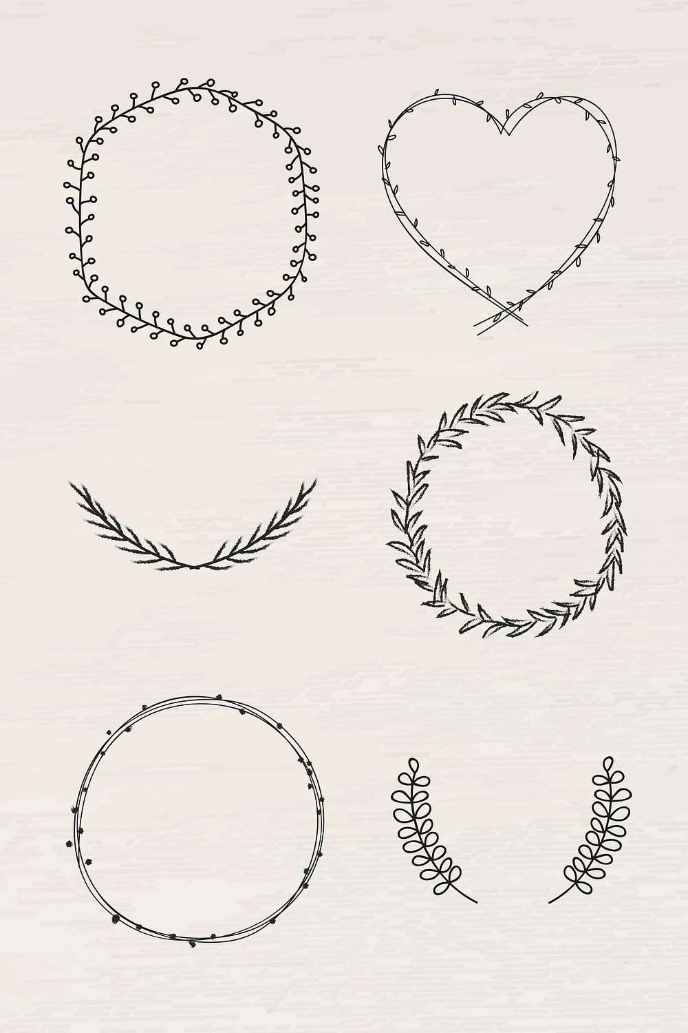 Black leafy frame set vector | Free Vector - rawpixel