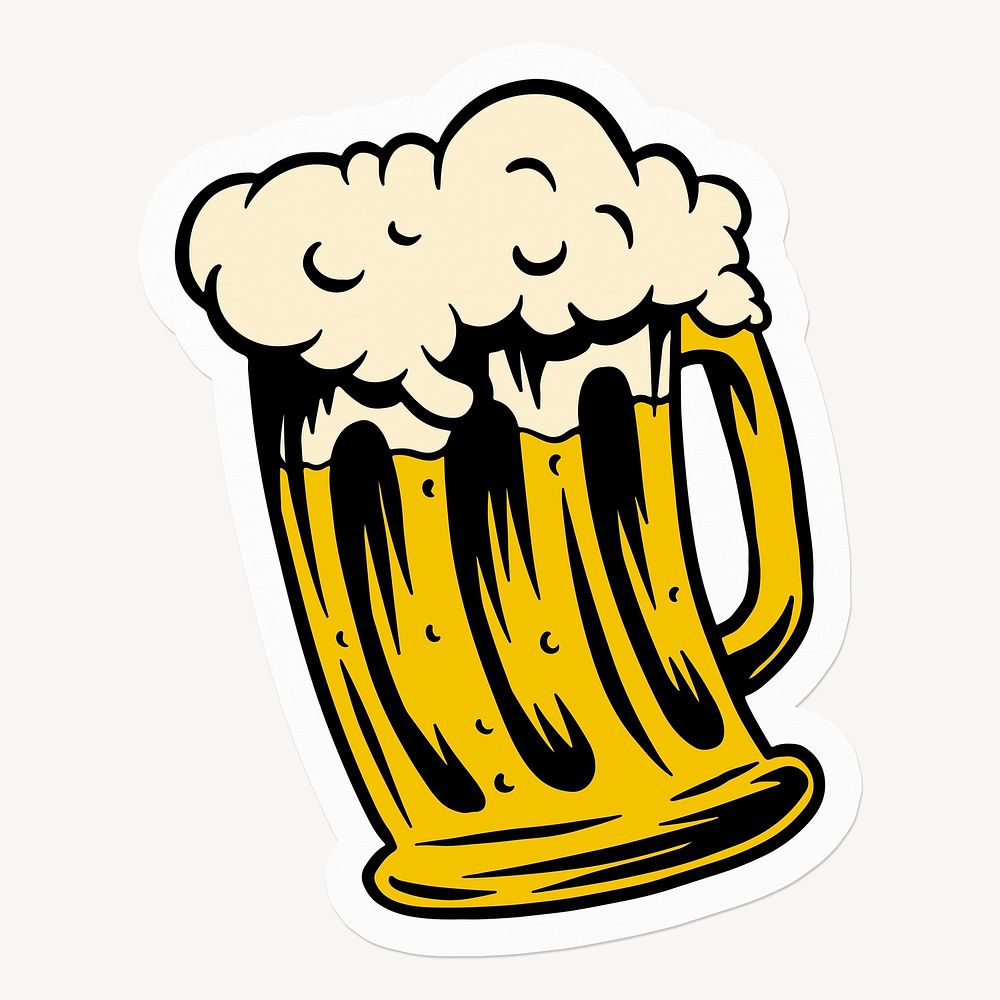 Foamy beer glass, cartoon illustration | Premium Photo - rawpixel