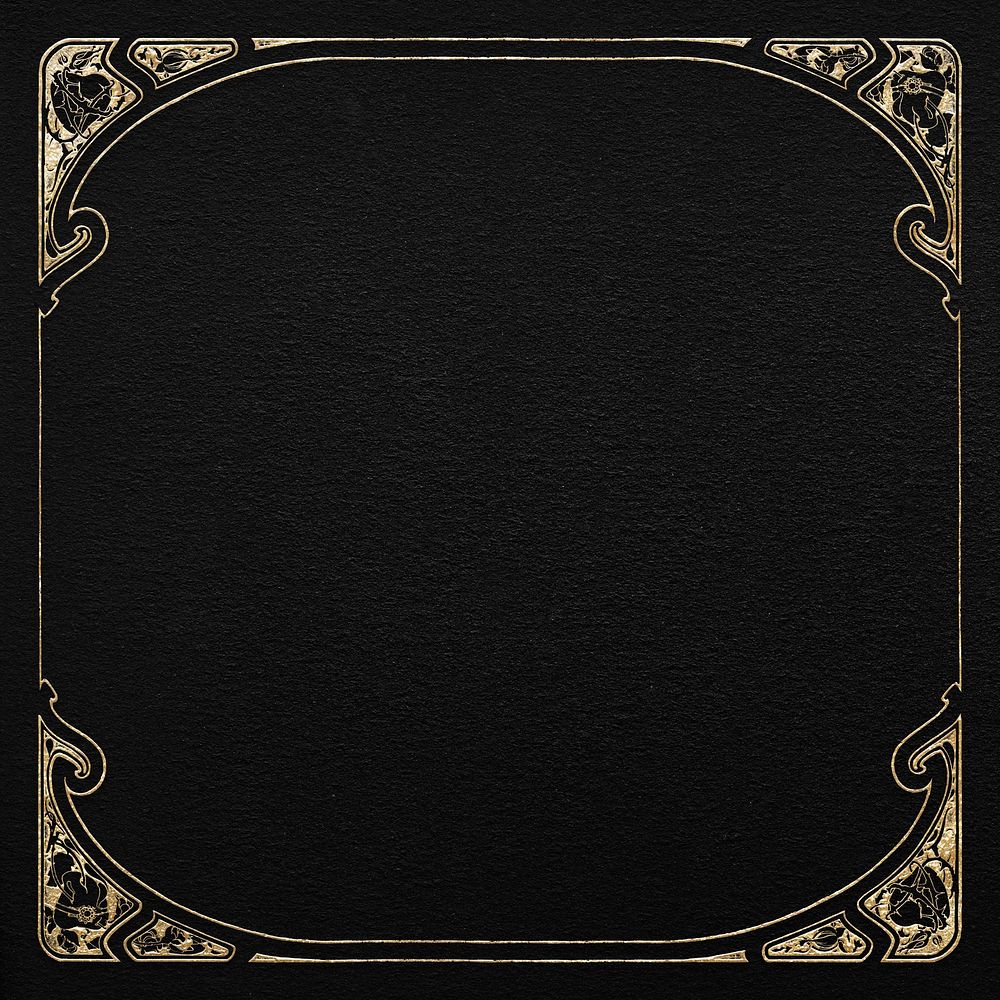 Art nouveau gold frame, remixed Premium Photo rawpixel