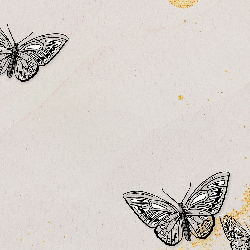 Hand drawn butterfly background design | Premium Photo - rawpixel