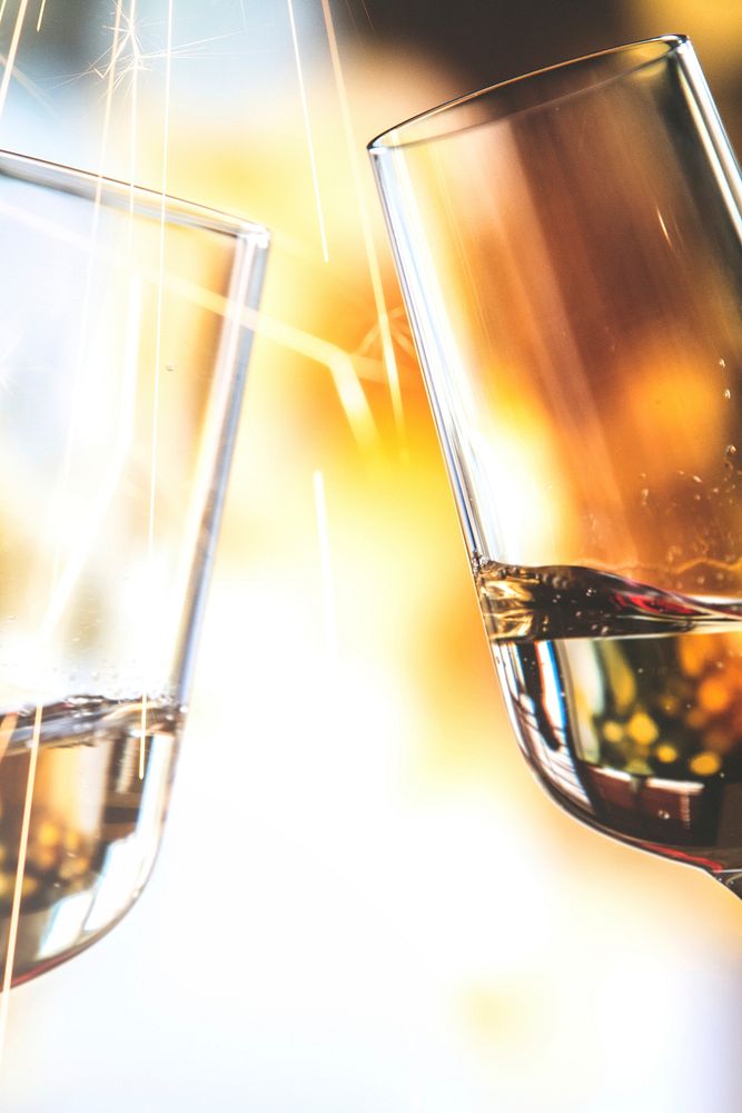 Clinking champagne glasses background vector | Premium Vector - rawpixel