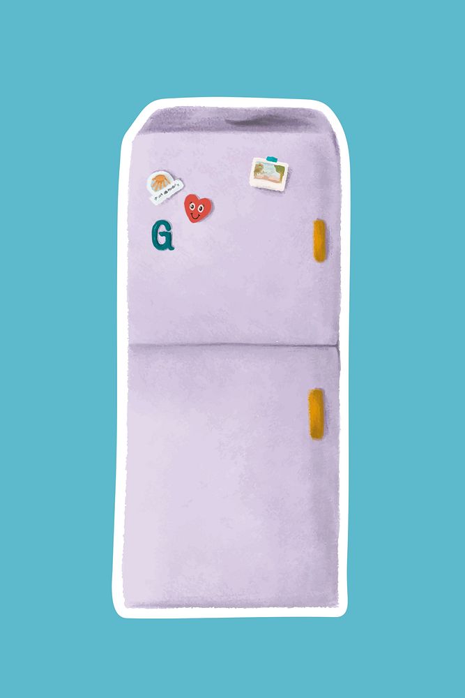 A refrigerator with magnets sticker | Premium PSD - rawpixel