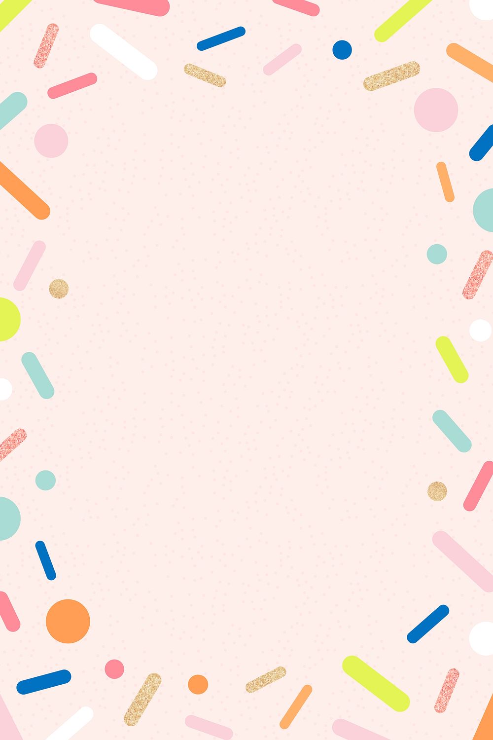 Pink sprinkles frame background, cute | Free Vector - rawpixel