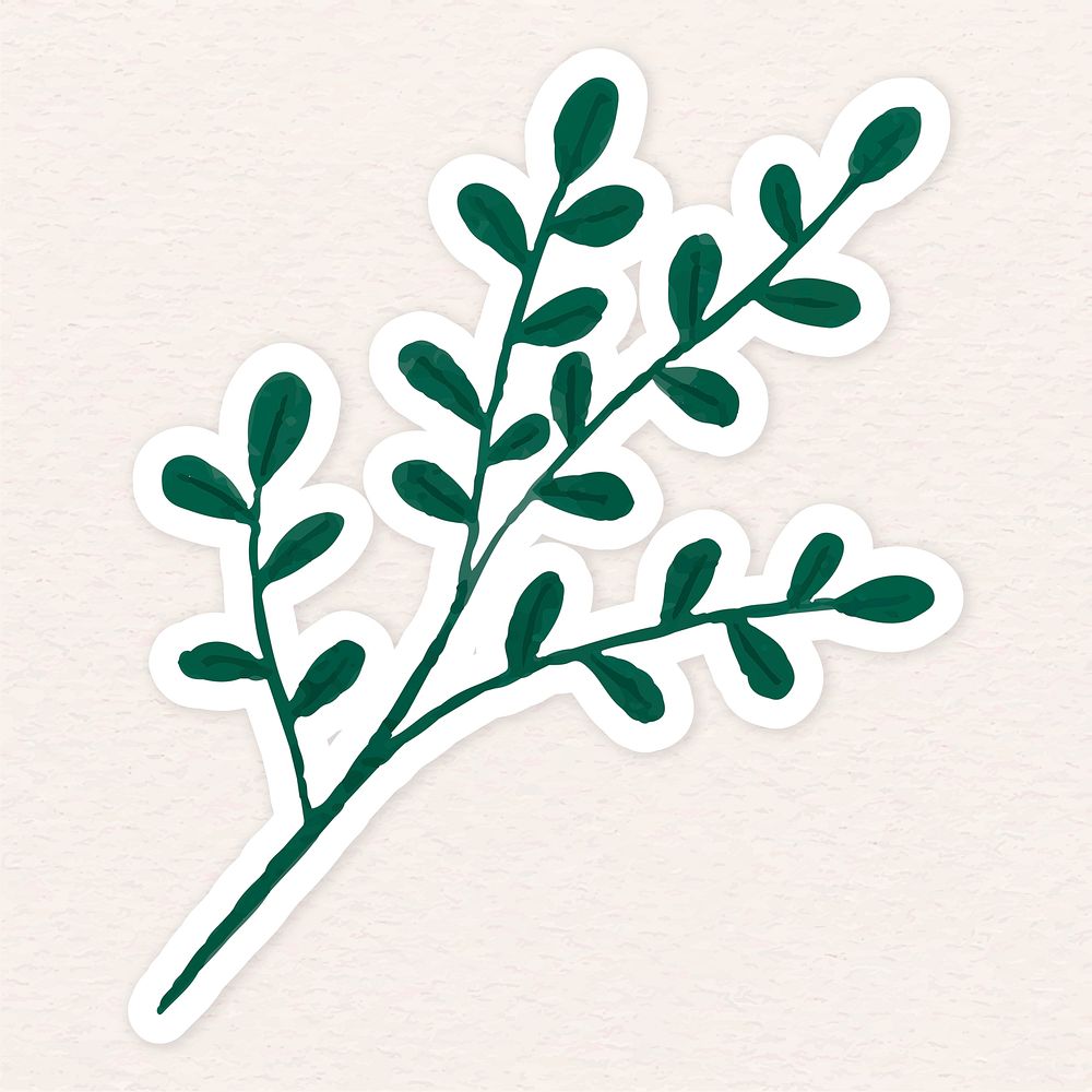 Green leaves sticker illustration | Premium PSD - rawpixel