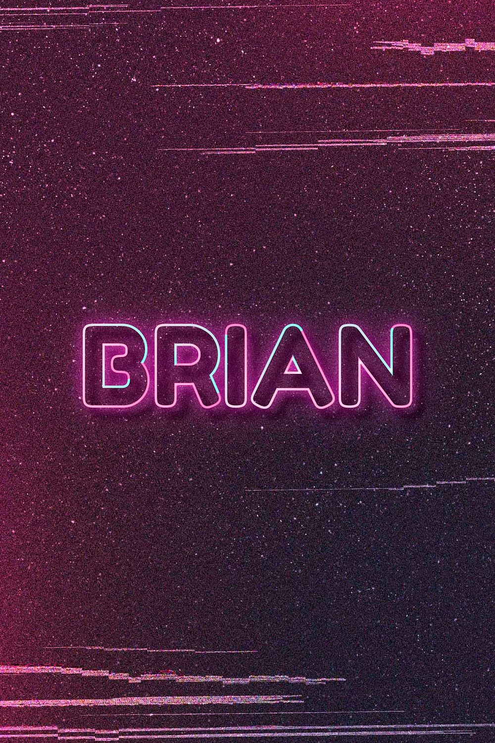 Brian word art vector neon | Free Photo - rawpixel