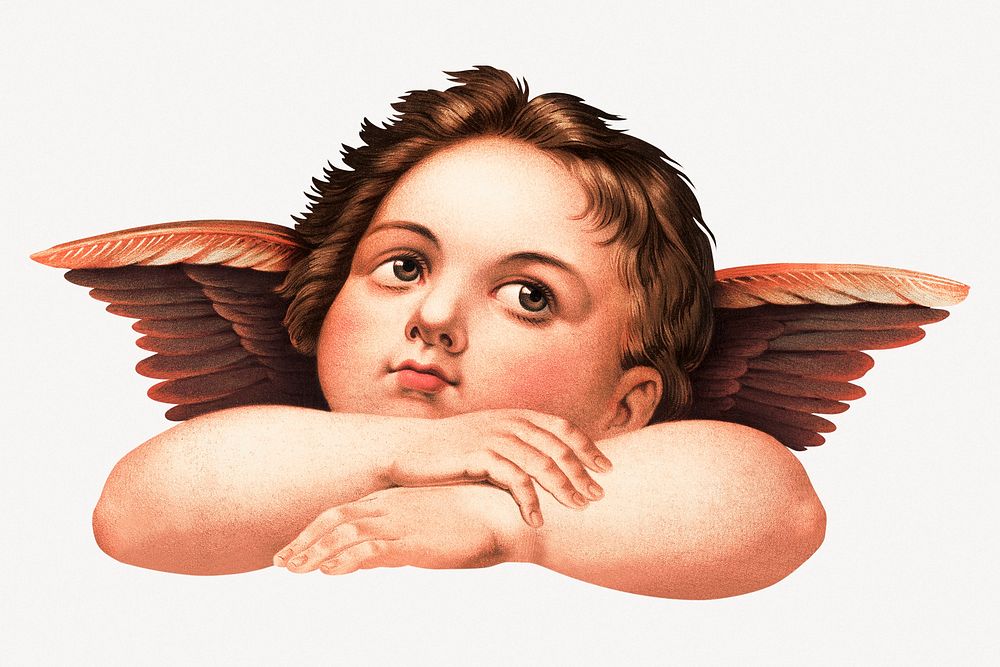 Cherub, vintage angel illustration Premium PSD Illustration rawpixel