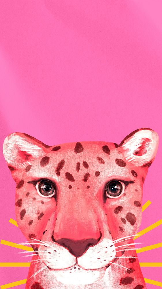 Pink cheetah iPhone wallpaper | Premium Photo Illustration - rawpixel