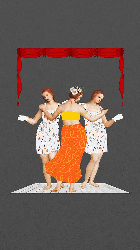 Raphael’s Three Graces iPhone wallpaper, | Premium Photo - rawpixel