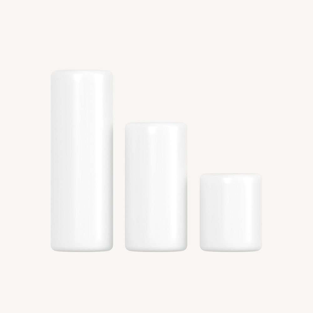 Pillar bar graph 3D rendered PSD rawpixel