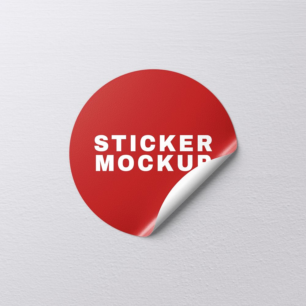 Sticker mockup psd in red | Premium PSD Mockup - rawpixel