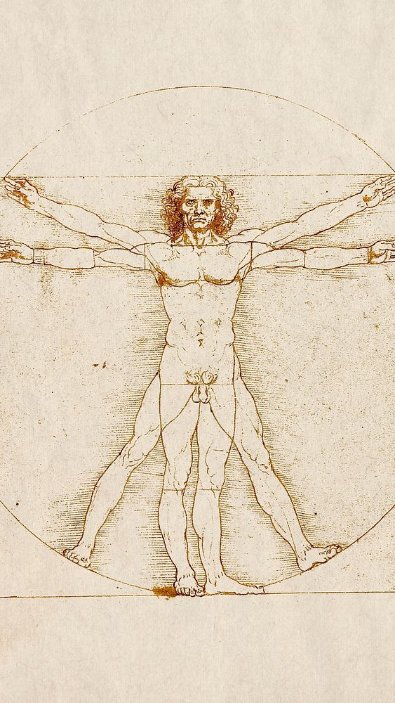 Vitruvian Man iPhone wallpaper, Leonardo | Premium Photo - rawpixel