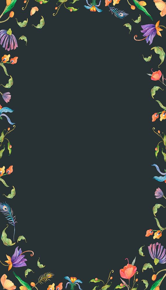 Vintage flower frame mobile wallpaper Premium Photo rawpixel