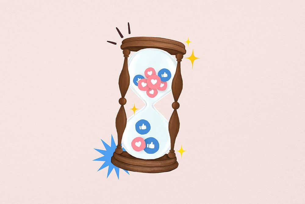 Hourglass, social media likes remix Premium Photo rawpixel