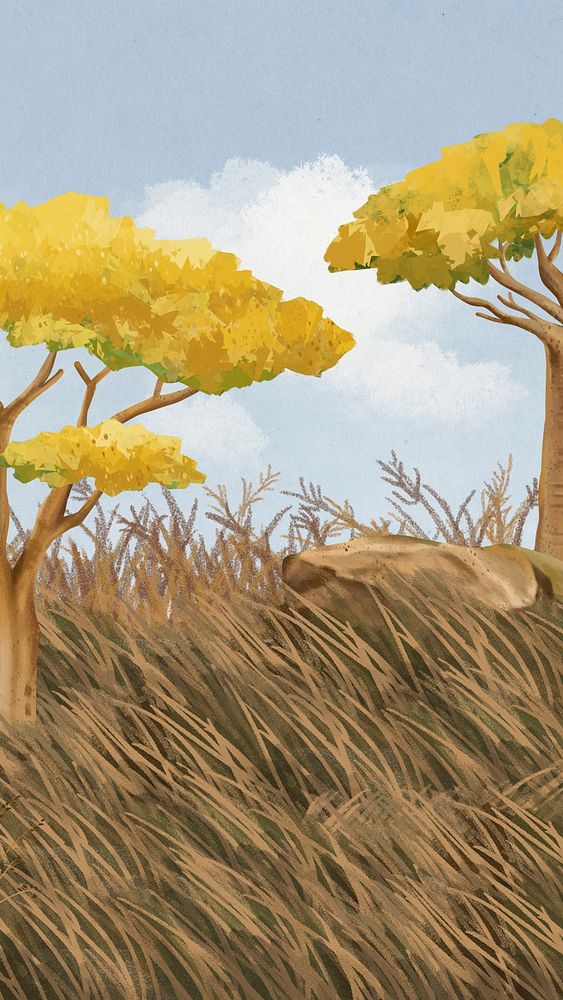 Baobab tree iPhone wallpaper, blue | Premium Photo Illustration - rawpixel