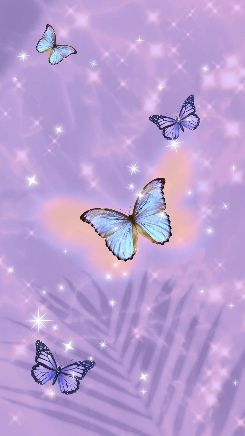 Purple Glittery Butterflies Iphone 