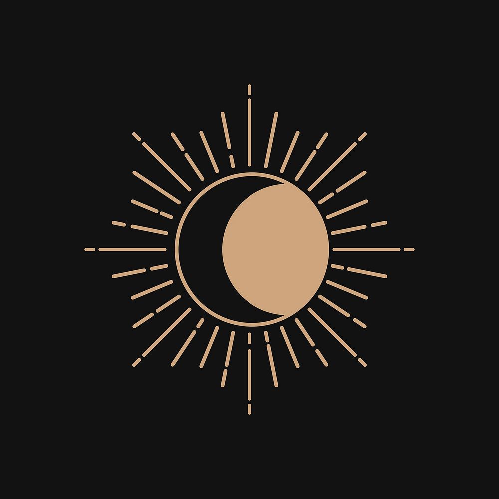 Aesthetic gold sun, celestial line | Free Icons Illustration - rawpixel