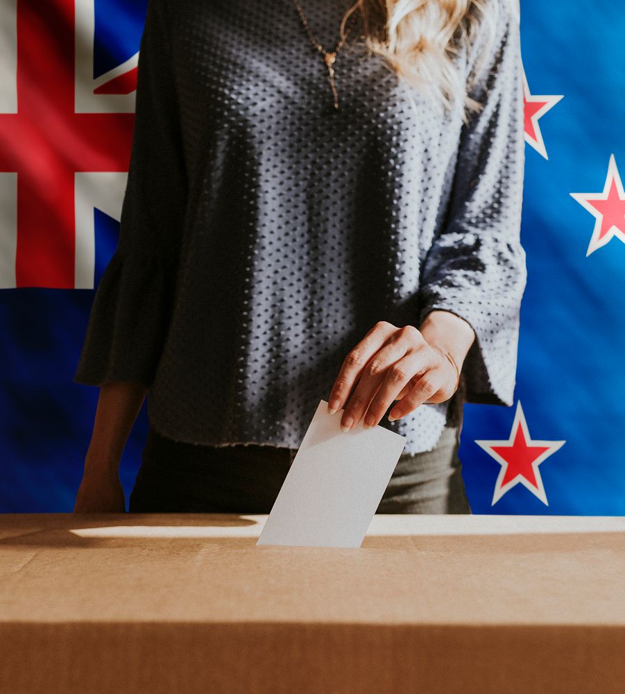 New Zealander woman putting a vote Premium Photo rawpixel