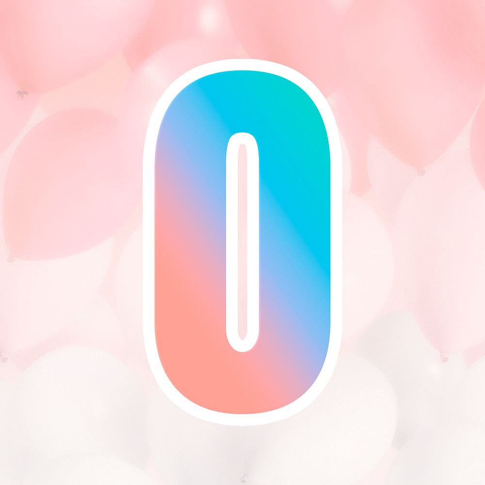 Psd gradient number zero font Free PSD rawpixel