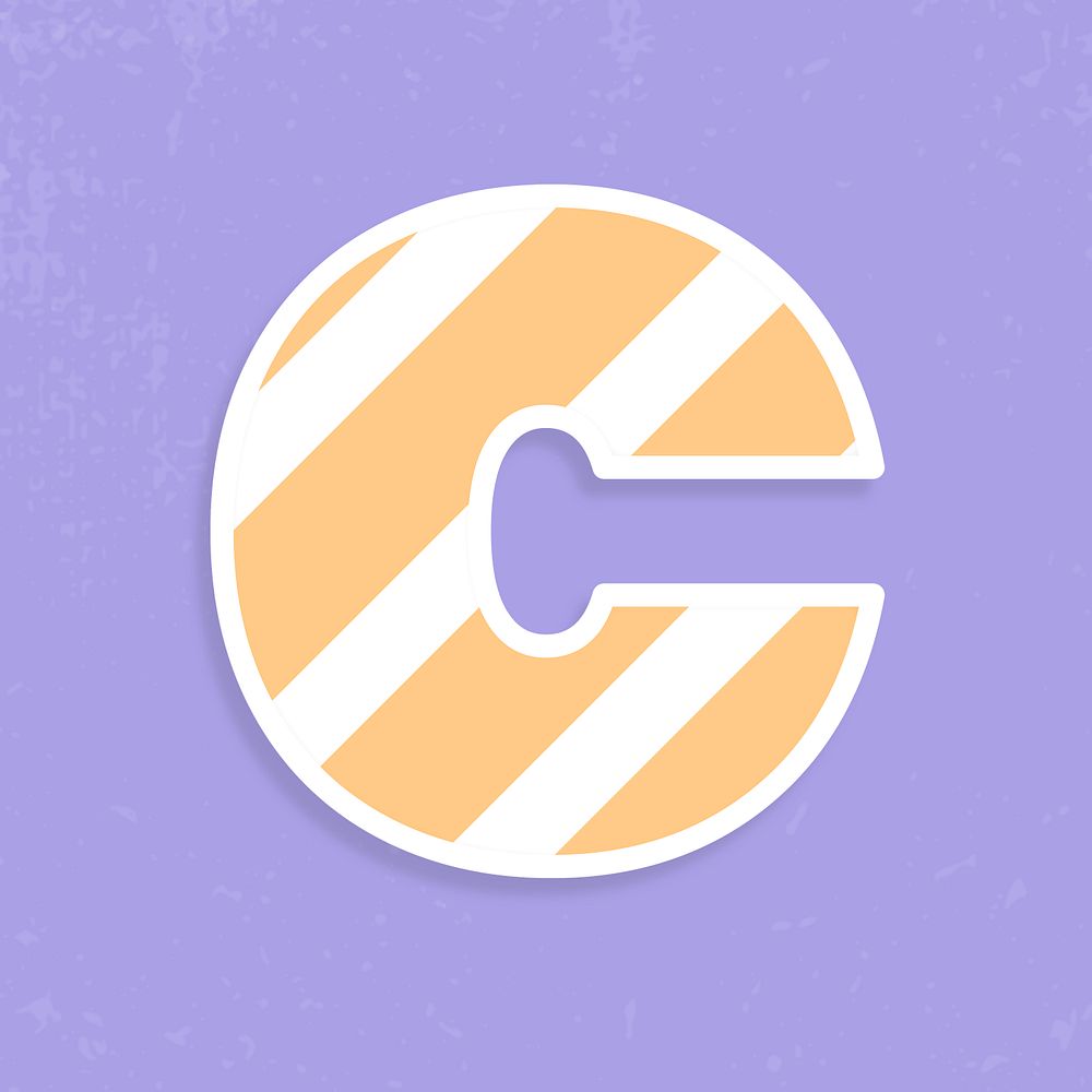 Psd letter c pastel striped | Free PSD - rawpixel