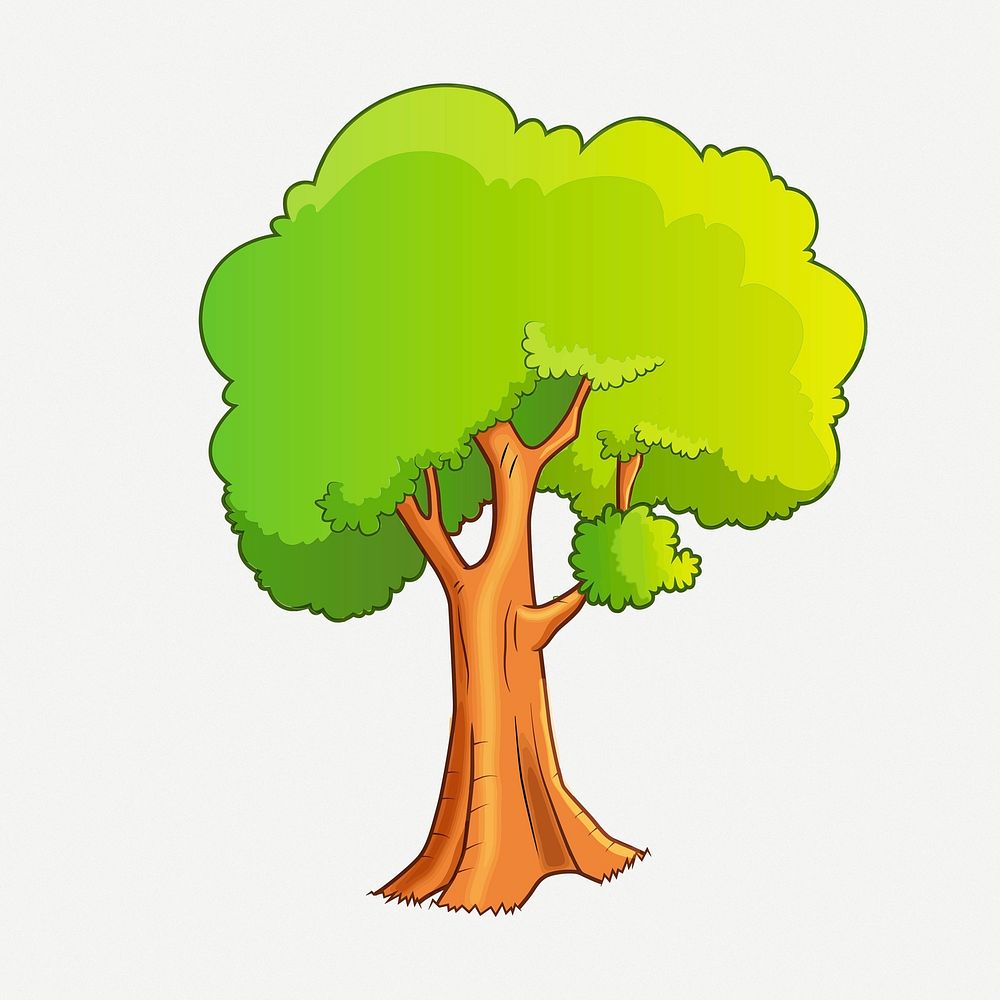 Large tree clipart, collage element | Free PSD - rawpixel