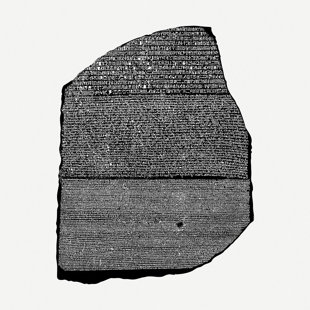 Rosetta Stone drawing, ancient object | Free PSD - rawpixel