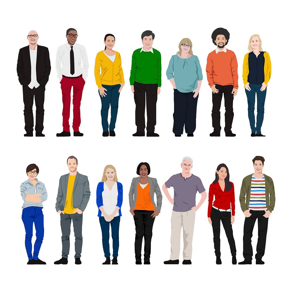 Illustration Of Diverse People Free Vector Rawpixel