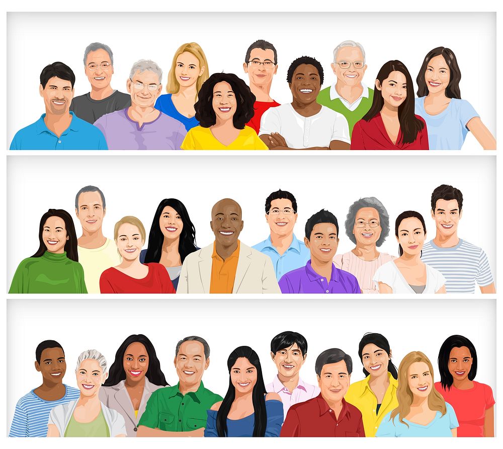 free diverse people illustration download