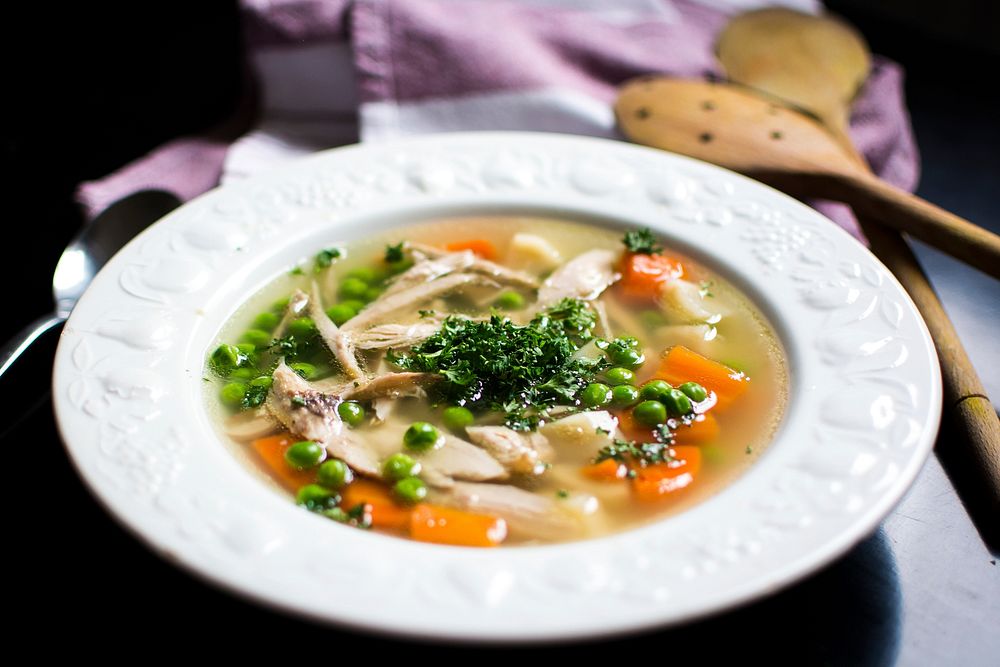 Homemade chicken broth with vegetables | Free Photo - rawpixel