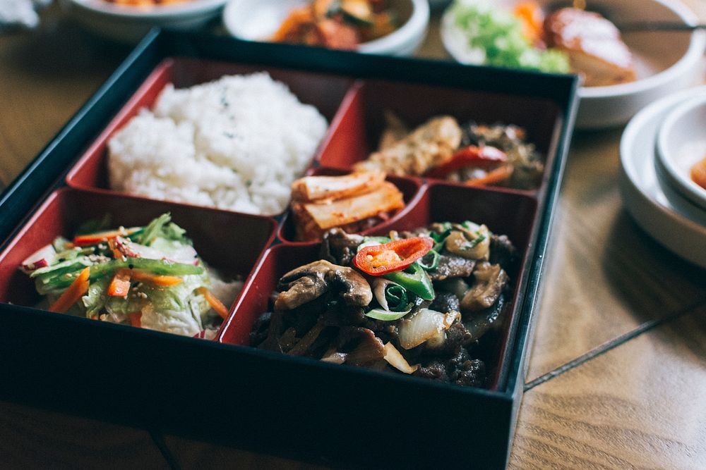Korean bento box Free Photo rawpixel