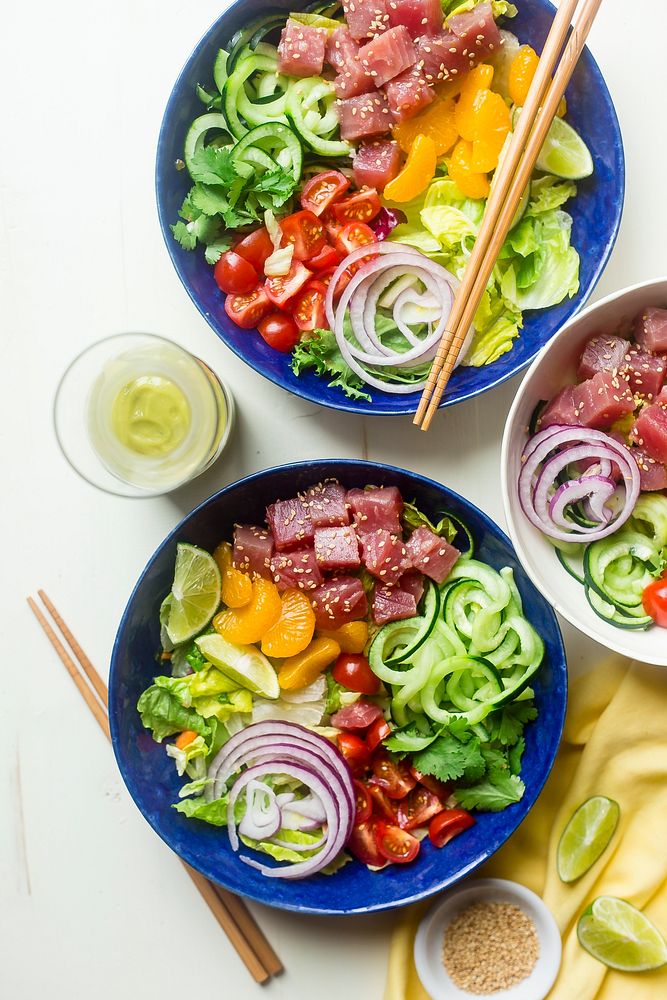 Citrus tuna ceviche bowls Free Photo rawpixel