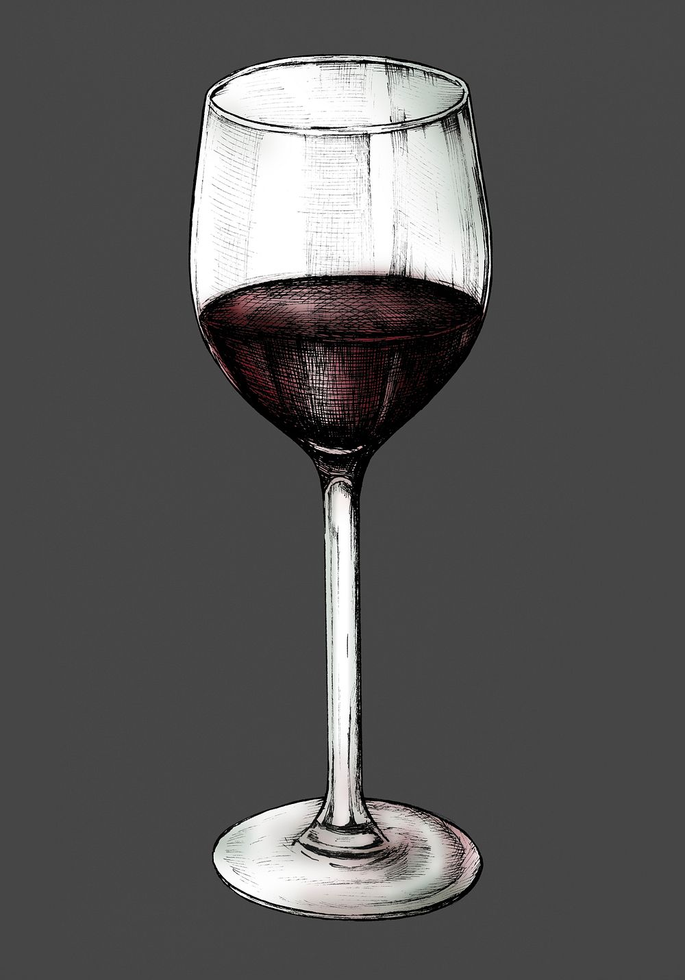 Hand Drawn Red Wine Glass Free Photo Illustration Rawpixel 0588