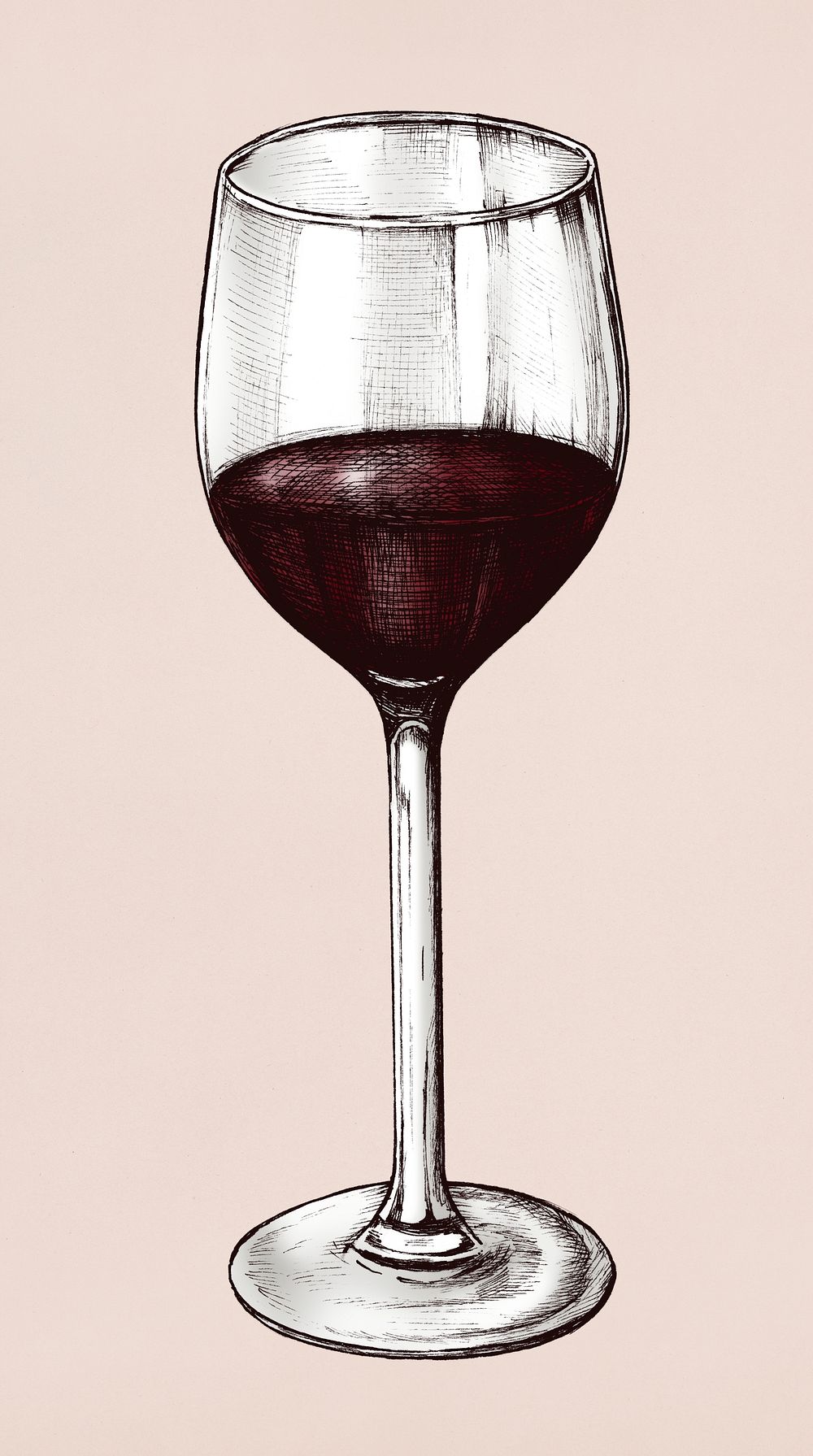 Hand drawn red wine glass | Free Photo Illustration - rawpixel