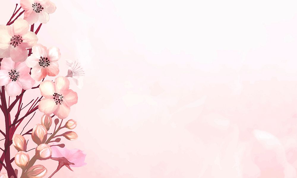 Spring background vector with pink | Premium Vector - rawpixel