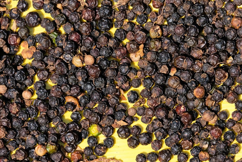 Raw Black Pepper on a Yellow Free Photo rawpixel
