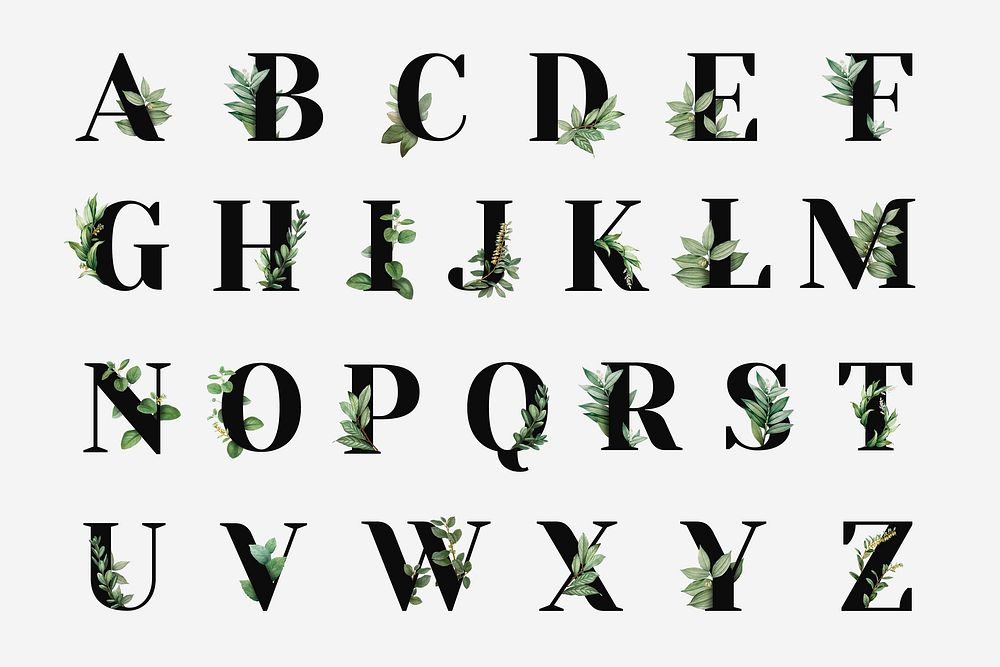 Botanical Capital Alphabet Collection Vector | Premium Vector - Rawpixel