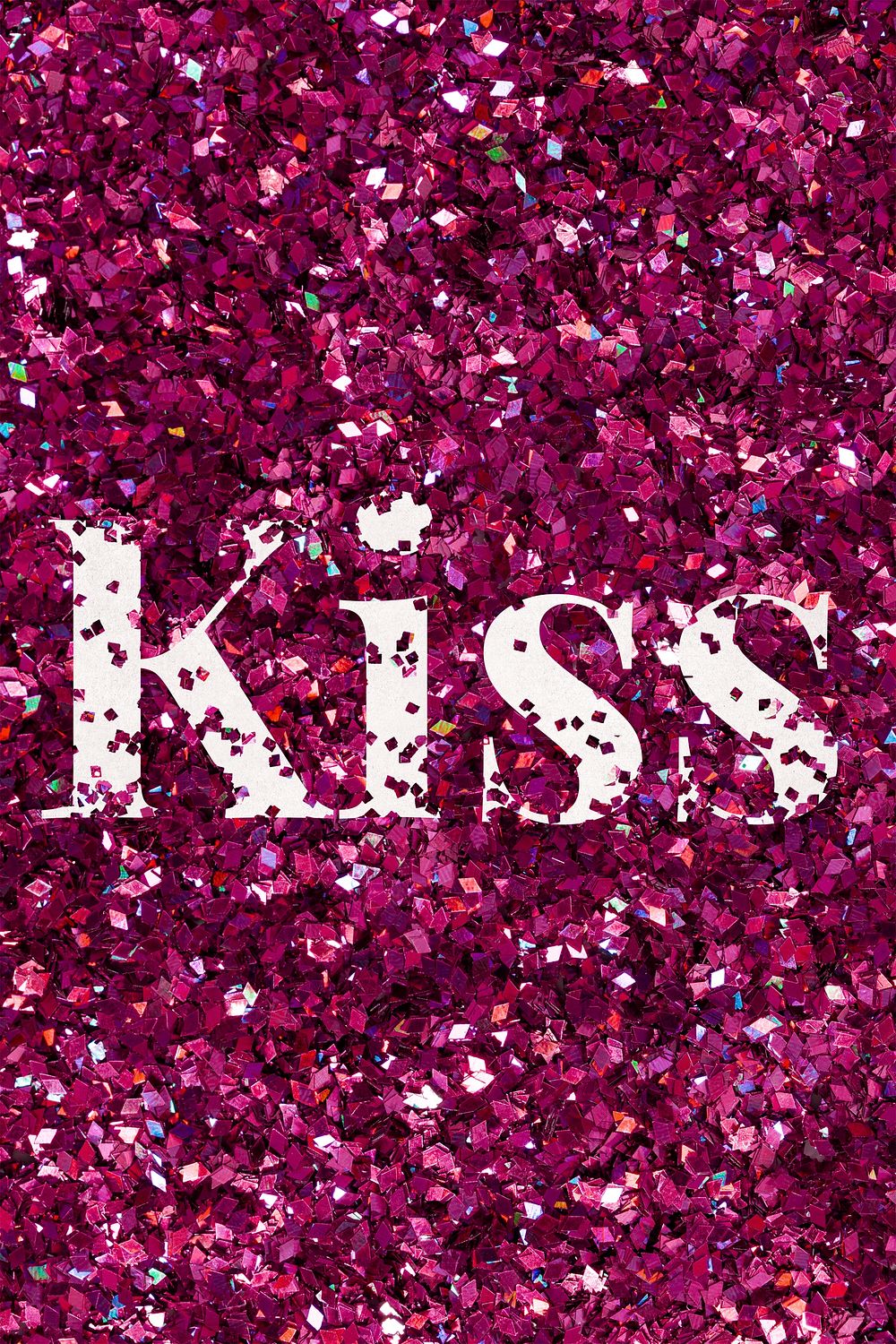 Kiss word psd glitter typography | Free PSD - rawpixel