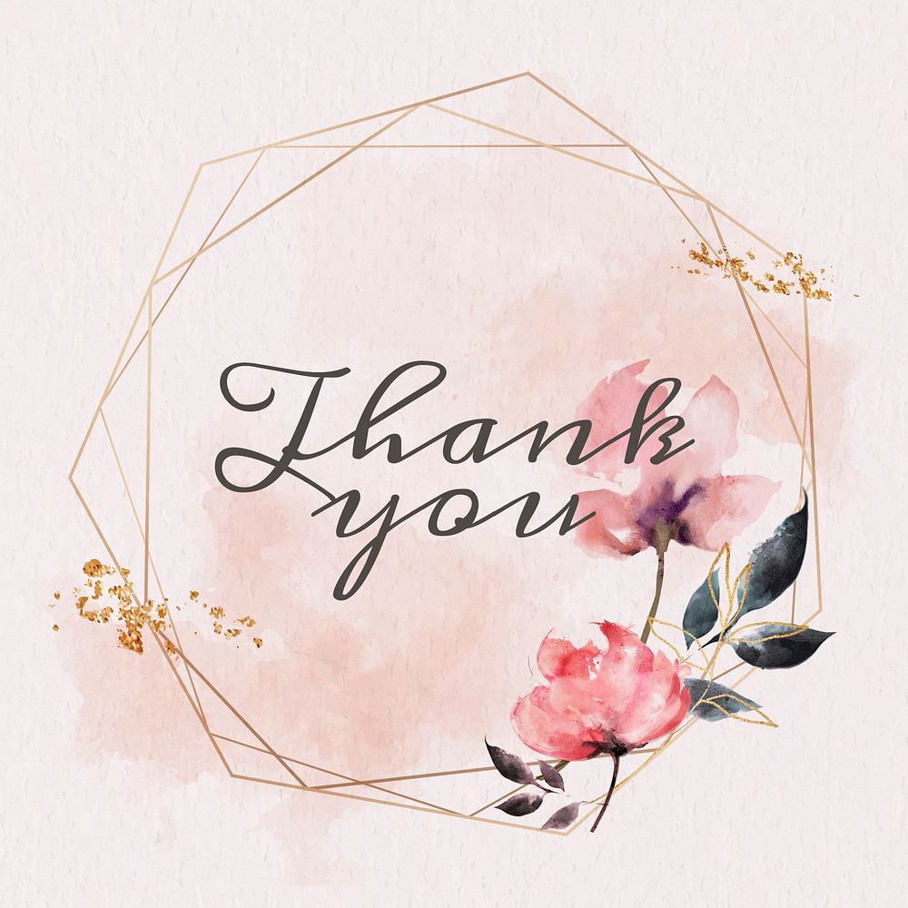 Thank you word floral frame | Premium PSD - rawpixel