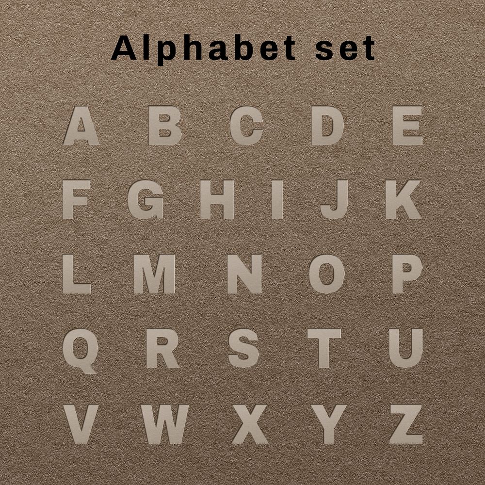 Paper cut alphabet set psd | Free PSD - rawpixel